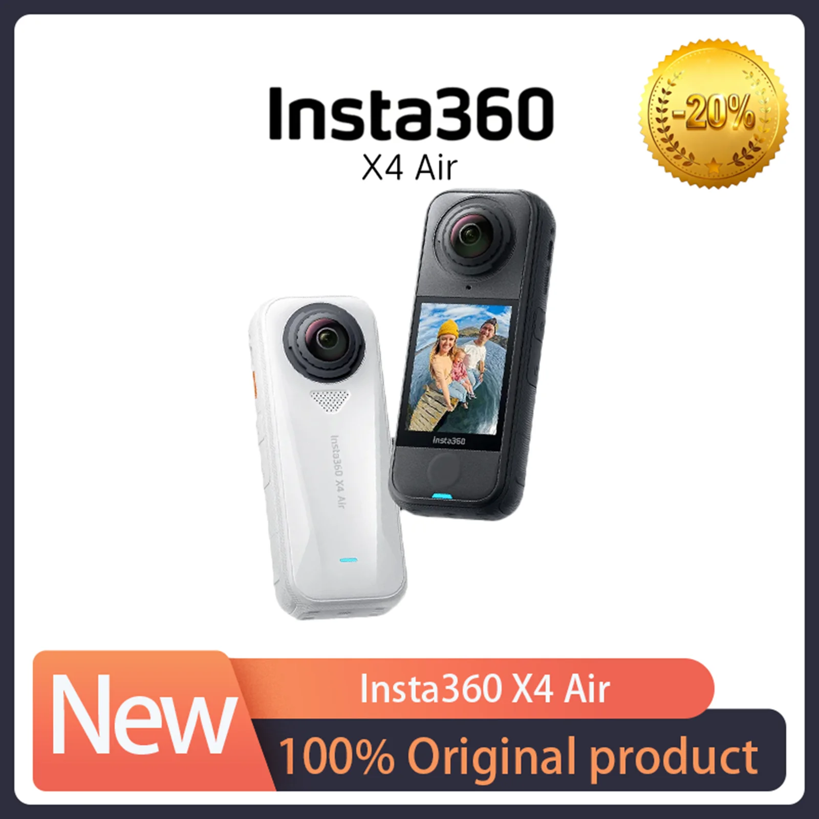 Insta360 X4 Air: Capture Immersive 8K 360° Video with Dual 1/1.8" Sensors. Lightweight 165g, 88-Min Battery & 15m Waterproof