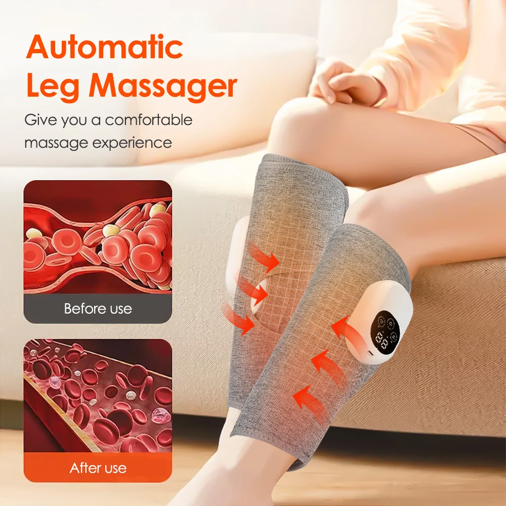 

Electric Foot Calf Muscular Massager Hot Compress Leg Pressotherapy Air Compression Relax Physiotherapy Pain Relief Health Care