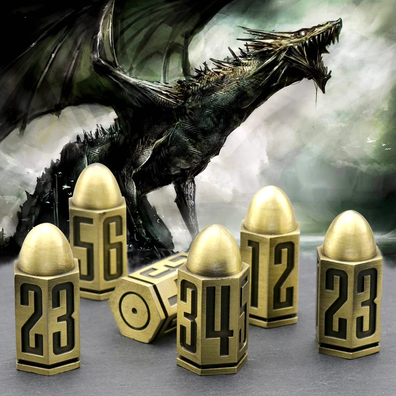 D6 Bullet Dice DND RPG Table Board Games Polyhedral Right Angle Number Dice Kit DND Solid Bullets for Role Playing Games