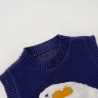 Autumn Newborn Baby Boy Girl Duckling Knitted Round Neck Vest For Children Loose Casual Outing Baby Clothes 5