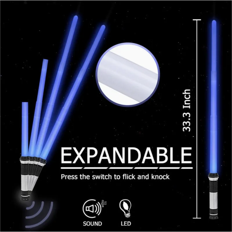 Light saber Lightsaber 2 In 1 RGB adjustable light saber toys children double switch sword toys for boys luminous gifts