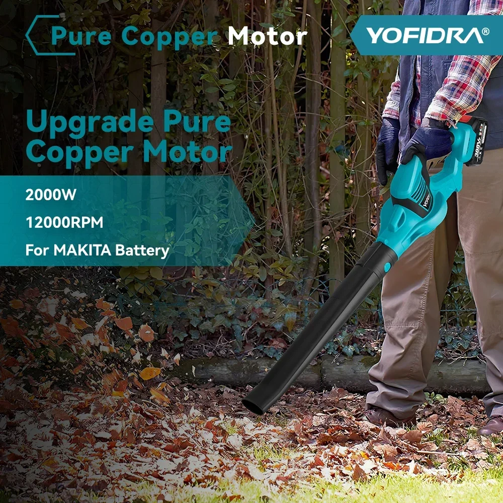 Yofidra Electric Blower Cordless Efficient Leaf Snow Dust Blowing Blower Garden Cleaning Tool For Makita 18V Battery 5