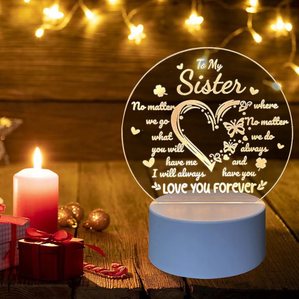 Birthday Gifts Night Light Inspirational LED Light Personalised Presents for Sister Best Presents for Mum Gifts for Best Friends