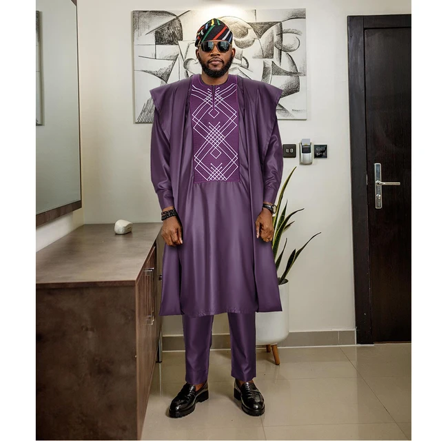 Kabiru 3 Piece Embroidery Dashiki Outfit