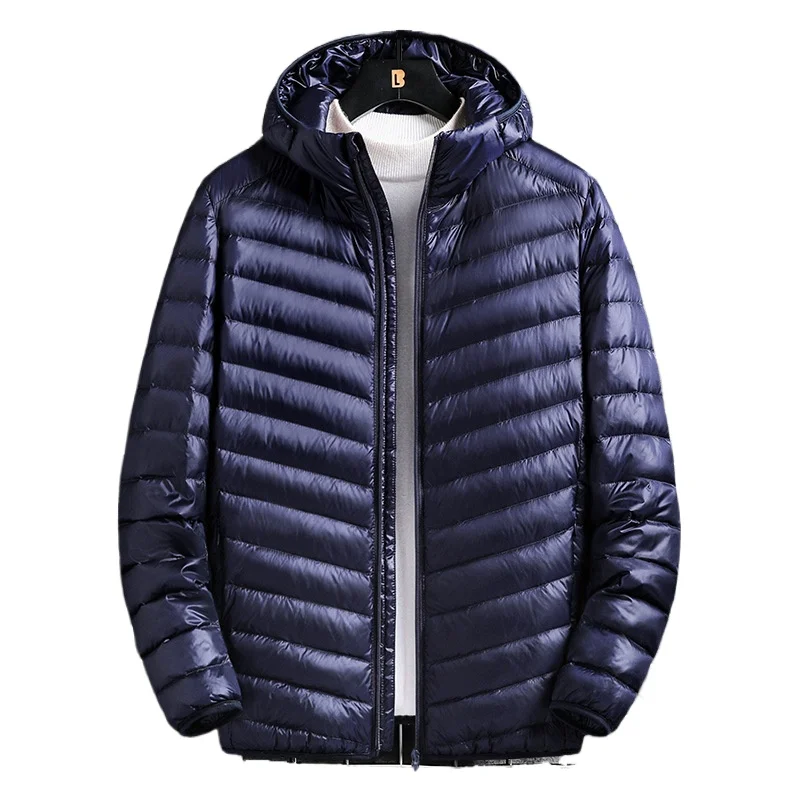 Men's Lightweight Portable Plus-size Hooded Down Casaco Casacos De Penas True Down Jaqueta Masculina Inverno
