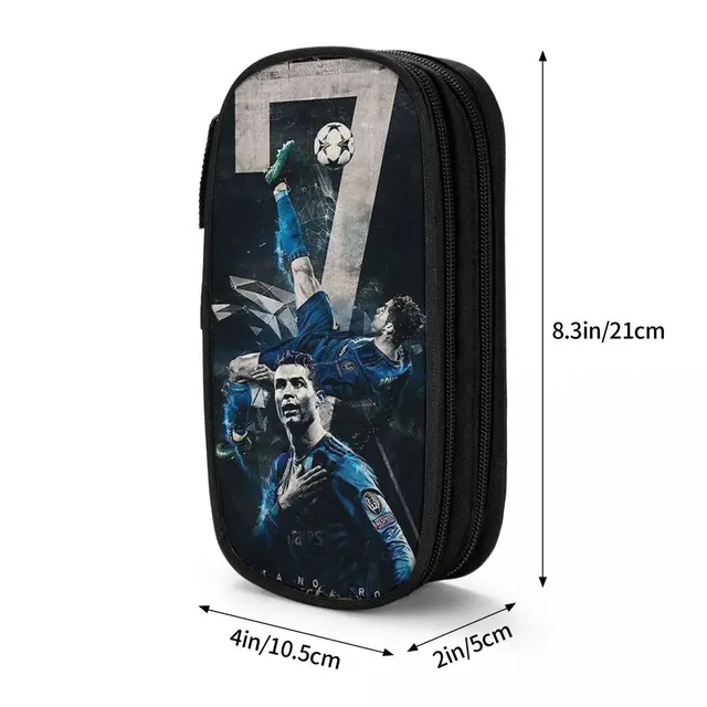 CR7 calcio calcio astuccio classico Ronaldos penna borsa per studenti grande stoccaggio studenti scuola regalo scatola di matite 6
