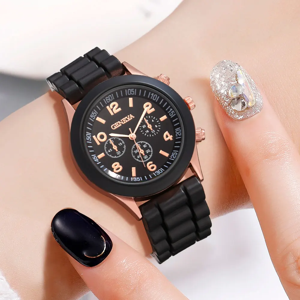 Quartz Watch 4PCS Fashionable Minimalist Set Silicone Strap for Men And Women Business And Leisure Bracelet quartz watch,womens watch,fashion couple watches,men automatic watches