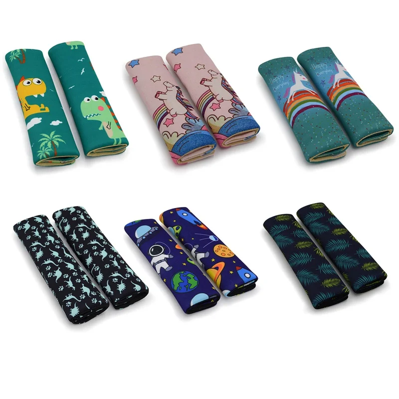 

2PCS Car Seat Shoulder Belt Guard Protective Cover Cartoon Men Women Insurance Safety Belt Padding Pad Auto Interior Accessiors