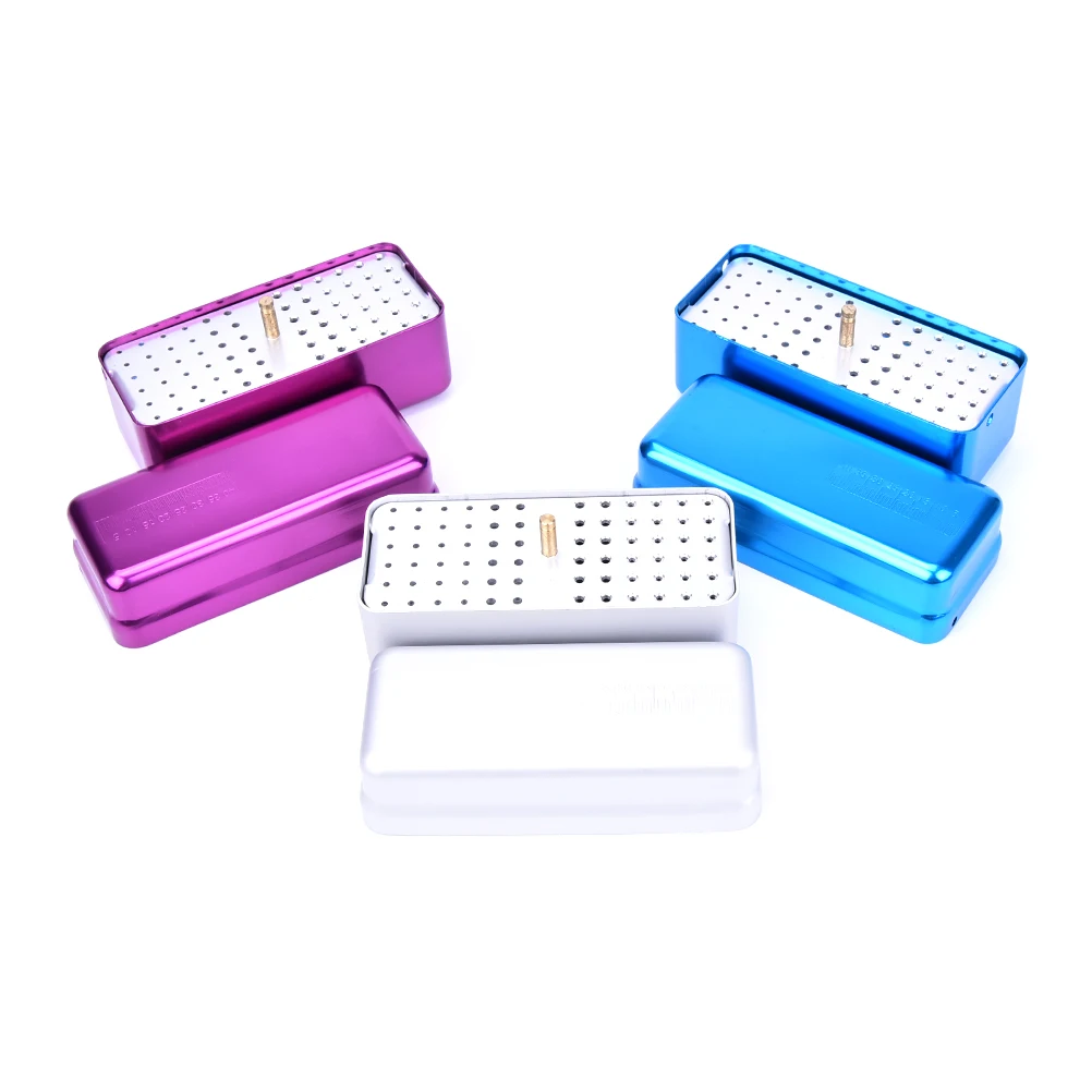 

1Pcs Dental 72 Holes Endo box Dental Aluminum Disinfection Box Autoclave Sterilizer Case Diamond Burs Holder for Endo Files