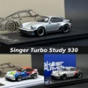 RM GP In Stock 1:64 Singer Turbo Study 930 Silver ART Openable Hood Diecast Diorama Car Model Collection 1