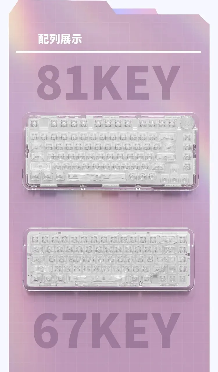 Transparente Ice Crystal Keycaps, DIY Teclado Mecânico,