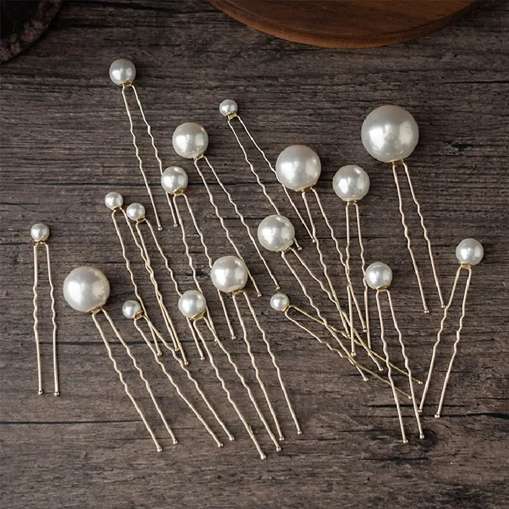 Tools Haippins Hairstyle Headdress Pearl Disk Hair Hairstyle Tools Bridal Tiara Pearl Hairpin Wedding Headwear U-shaped Hairpin