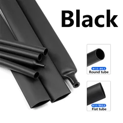 Waterproof Black Dual Wall Adhesive Heat Shrink Tubing for Electrical Insulation (Black)