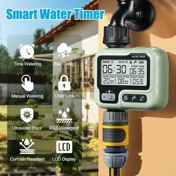 Minuterie d'arrosage Programmable, tuyau extérieur de jardin, robinet, minuterie d'eau, système d'arrosage automatique, Irrigation numérique adaptée à la pelouse 1