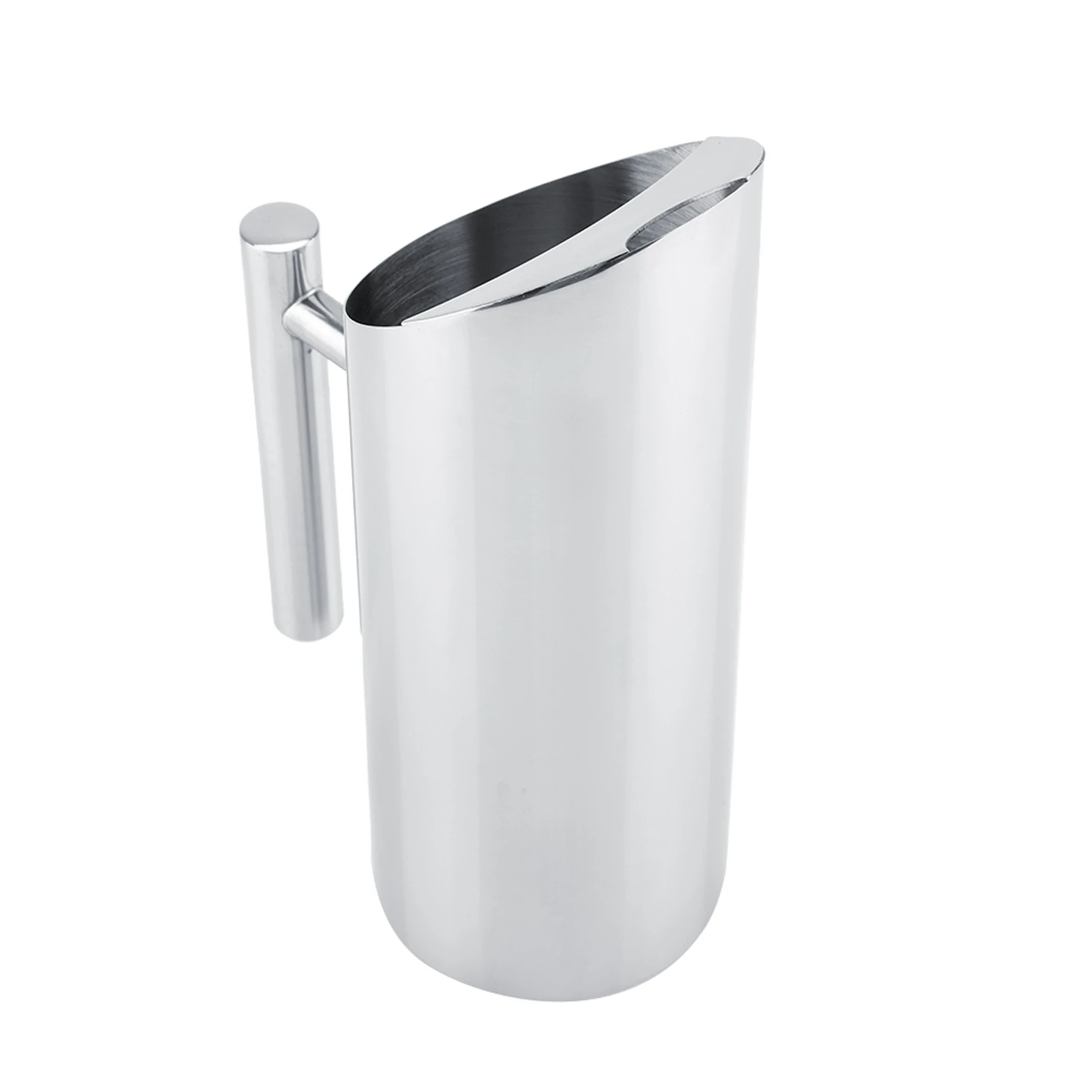 Stainless Steel Pitcher Jug 1/1.5/2L Stainless Steel Water Jug with Ice Guard Cold Drinking Pitcher Home Hotel Serving Tool