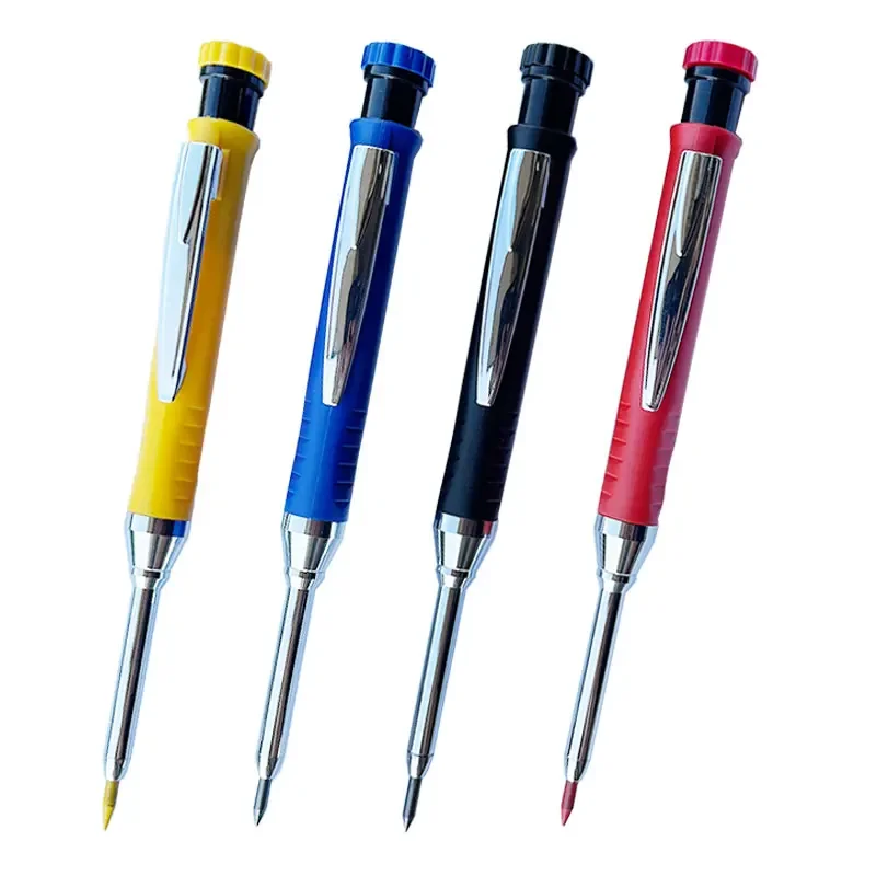 Precision Carpenter Pencil with Refill Lead and Built-in Sharpener