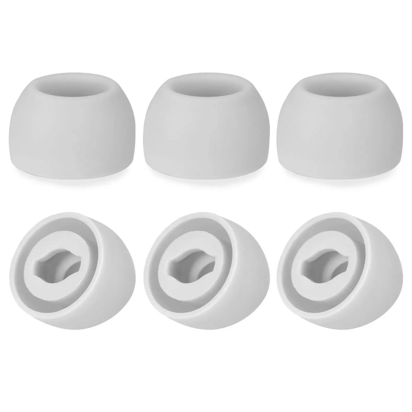 Premium Silicone Ear Tips - 6 Pieces (3 Pairs) Replacement Earplugs