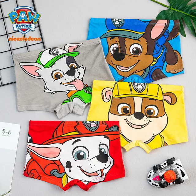 4 pièces/lot 100% véritable Paw Patrol garçons sous-vêtements coton enfants culottes dessin animé enfants caleçons respirant slips pour garçon 1