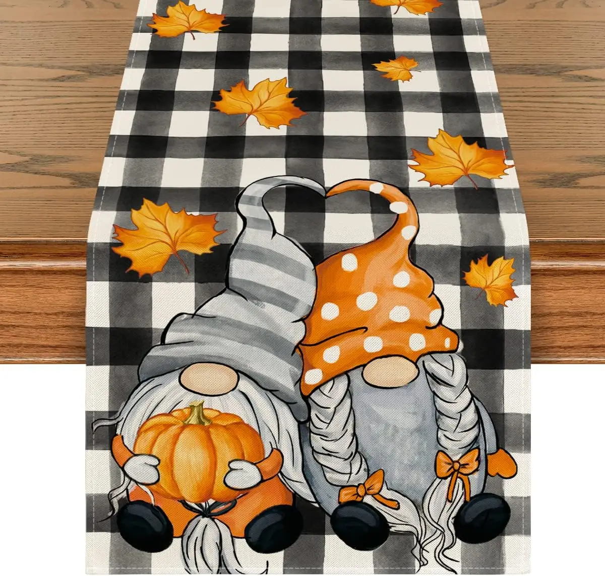 

Thanksgiving Pumpkin Gnome Maple Leaf Linen Table Runners Kitchen Table Decor Farmhouse Dining Table Runners Party Decoration