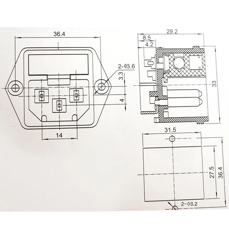 Aucharm позолоченная медная розетка C13 IEC с стандартным Hi-Fi аудиоадаптером питания (art.: 3920c576331ae) - 3920c576331ae