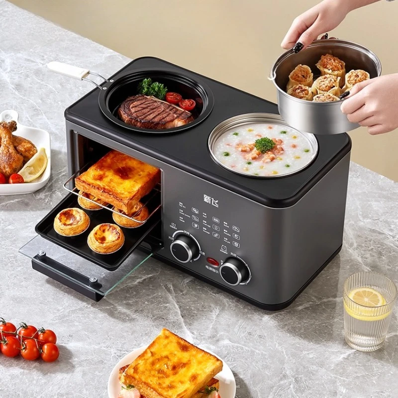 Breakfast Machine Lazy Multi-Functional Household Small Oven Bread Toaster Grill Steak Machine Steamer Cooker