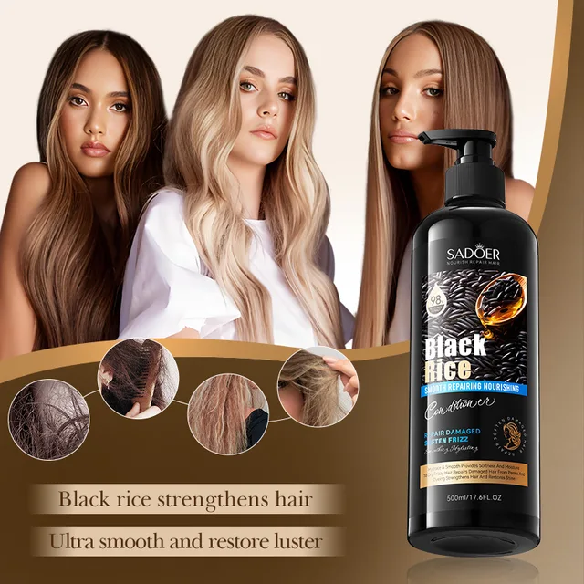 500ml Smooth Hair Black Rice Prevents Hair Chip Removal Repair Nourishing Conditioner Improves Frizz Hair Care Film