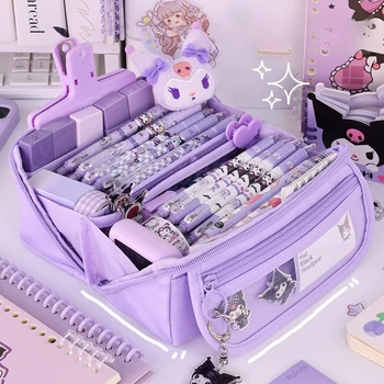 Large Capacity Pencil Case with Zipper - Portable Stationery Bag for Students, School & Office Supplies Storage 1