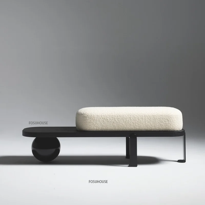 Nordic Minimalist White Creative Personality Bench Living Room Furniture Home Shoe Replacement Foot Stool Leisure Ottoman Bed