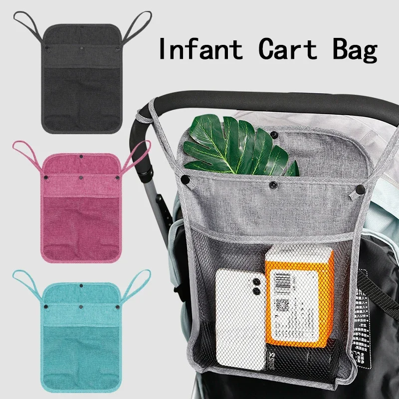 Multi-Function Mesh Design Storage/Bag Baby Cart Hanging Bag Large-Capacity Double Pocket Storage Bags Baby Supplies Storage-Bag