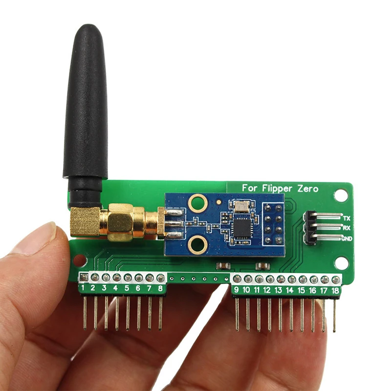 

Модуль модификации для Flipper Zero CC1101, модуль SubGhz 433 МГц с антенной SMA, модуль беспроводного трансивера