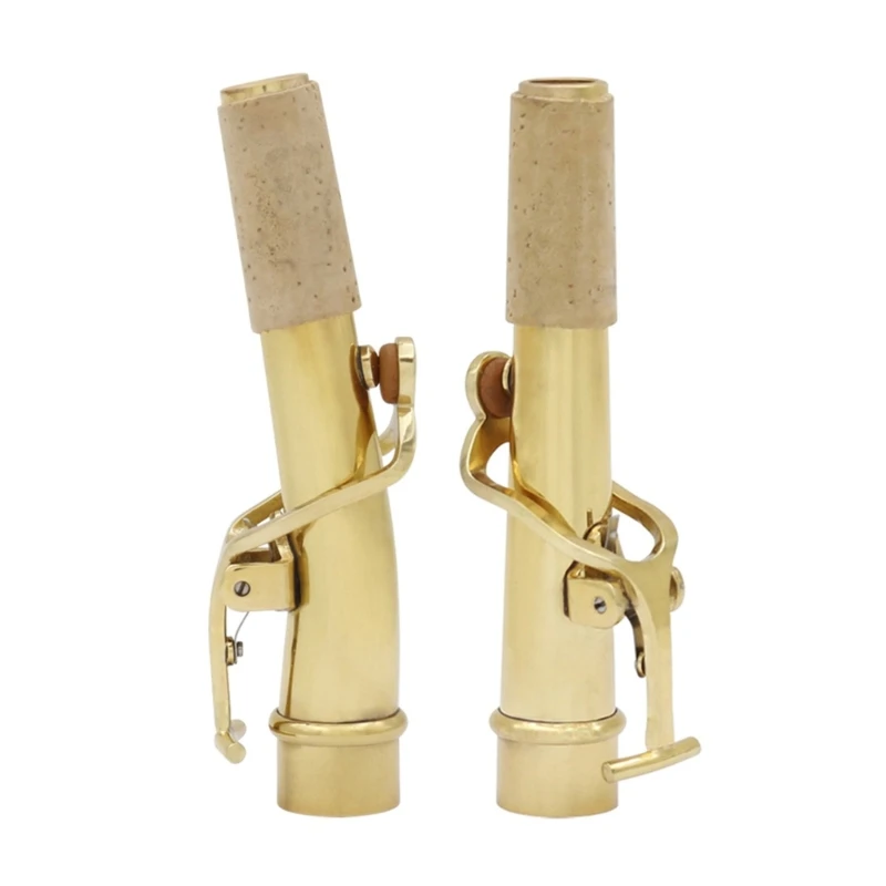 

2 Pcs Soprano Saxophone Straight Neck Curved Neck Mouthpiece Vintage Brass Sax Necks for Practice and Performances 094C