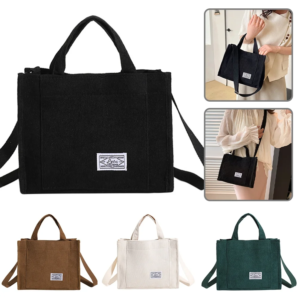 Shoulder Bag for Women New Style Simple Corduroy Portable Large Capacity Bag Ins Fashion Trend Small Square Handbags