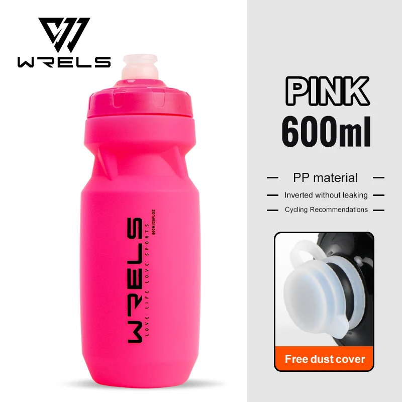 WRELS 600ML PP Bicycle Water Bottle Squeeze Out Water Leak-Proof Cycling Outdoor Sports Water Bottle Fitness Plastic Water Cup