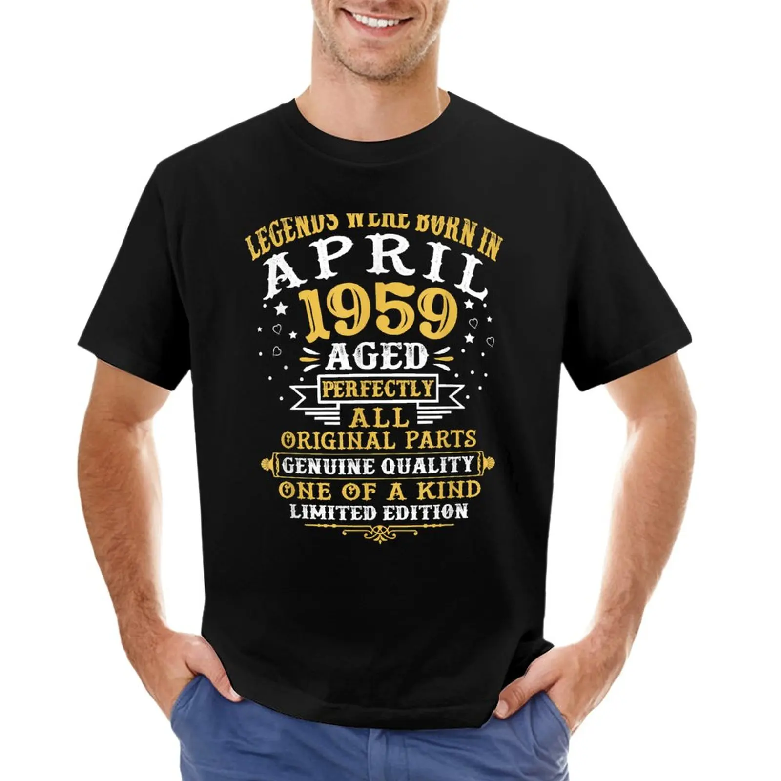 Legends Were Born In April 1959 T-Shirt kawaii clothes fitted t shirts for men