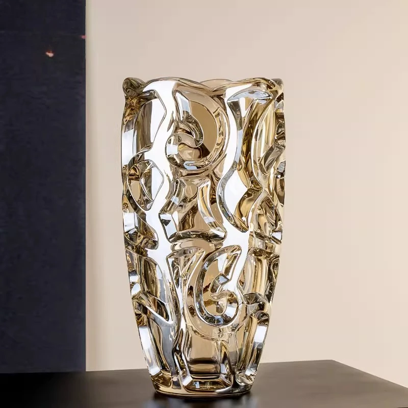Engraved Crystal Glass Vase 1