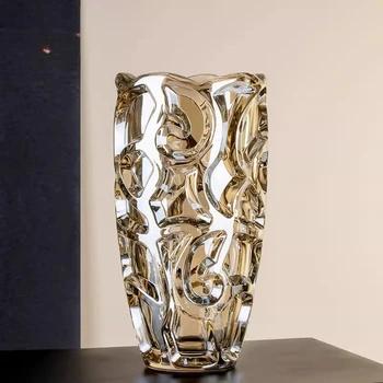 Engraved Crystal Glass Vase 1