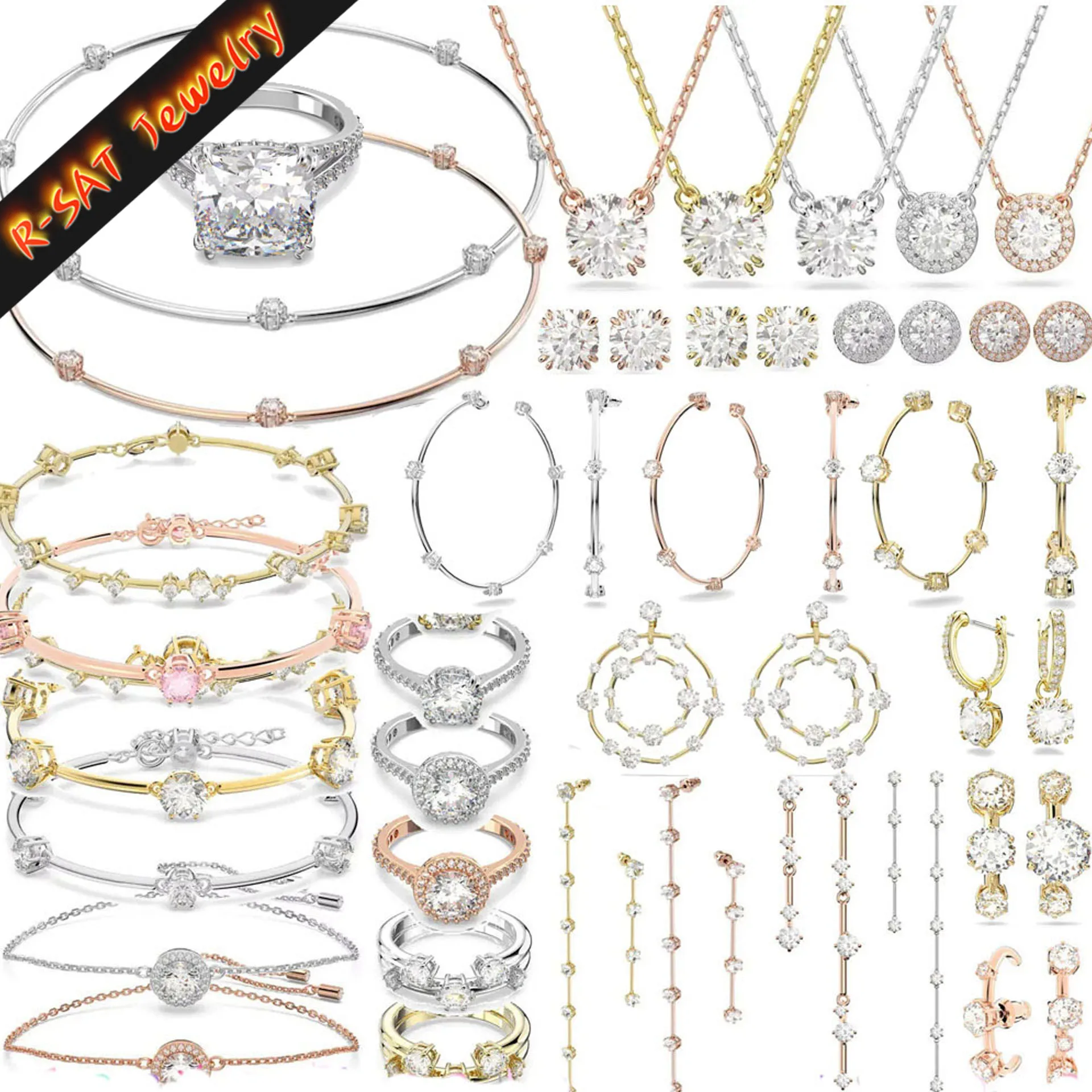 High Quality Charms Gift Fine Jewelry Sets Original Luxury Shiny Gold ...