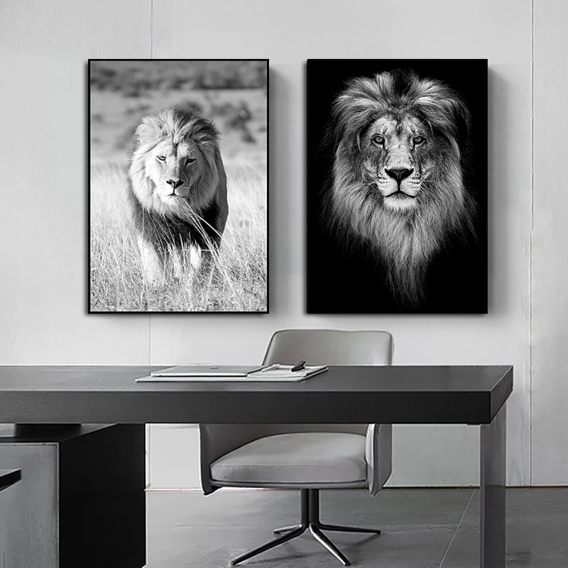 Nordic Luxury Living Room Decoration Gorillaz Lion Elephant Animal Wall Stickers Painting Art