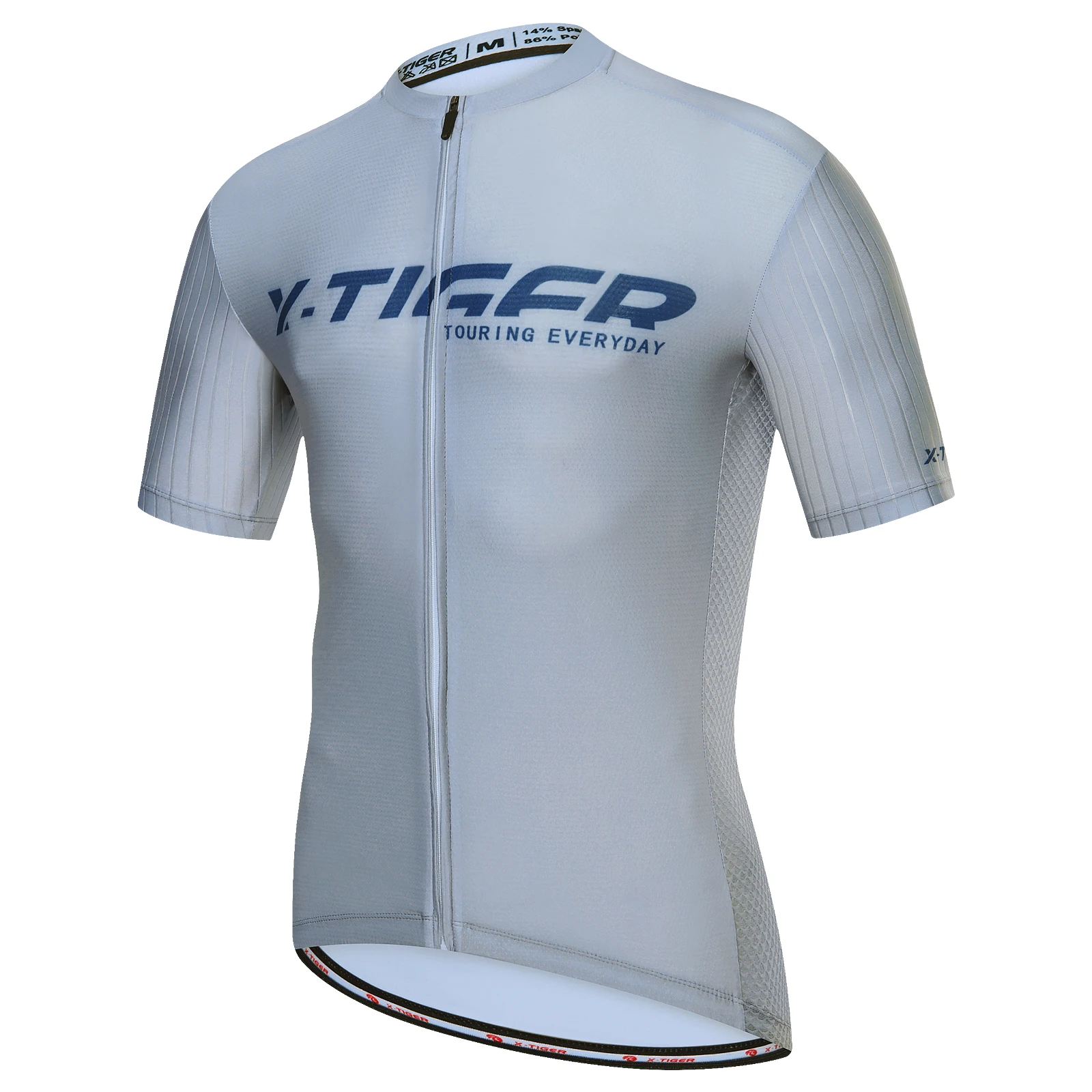 thumbnail image 1 of Camiseta de ciclismo para hombre TIGER de manga corta con 4 bolsillos traseros, transpirable, de secado rápido y que absorbe la humedad, 1 of 5