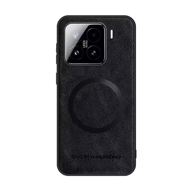 Magnetic Leather Protective Case with Magsafe Wireless Charging Compatibility