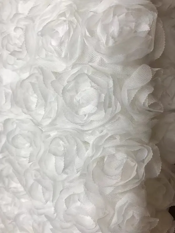 Lace Fabric Wedding Dress Embroidery Fabric 3D Rose Floating Embroidery Fabric X990
