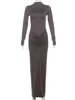 Tossy Pleated Fashion Patchwork Long Dress Women's High Waist Long Sleeve Solid Slim Party Dress Summer 2024 Female Maxi Dress 5
