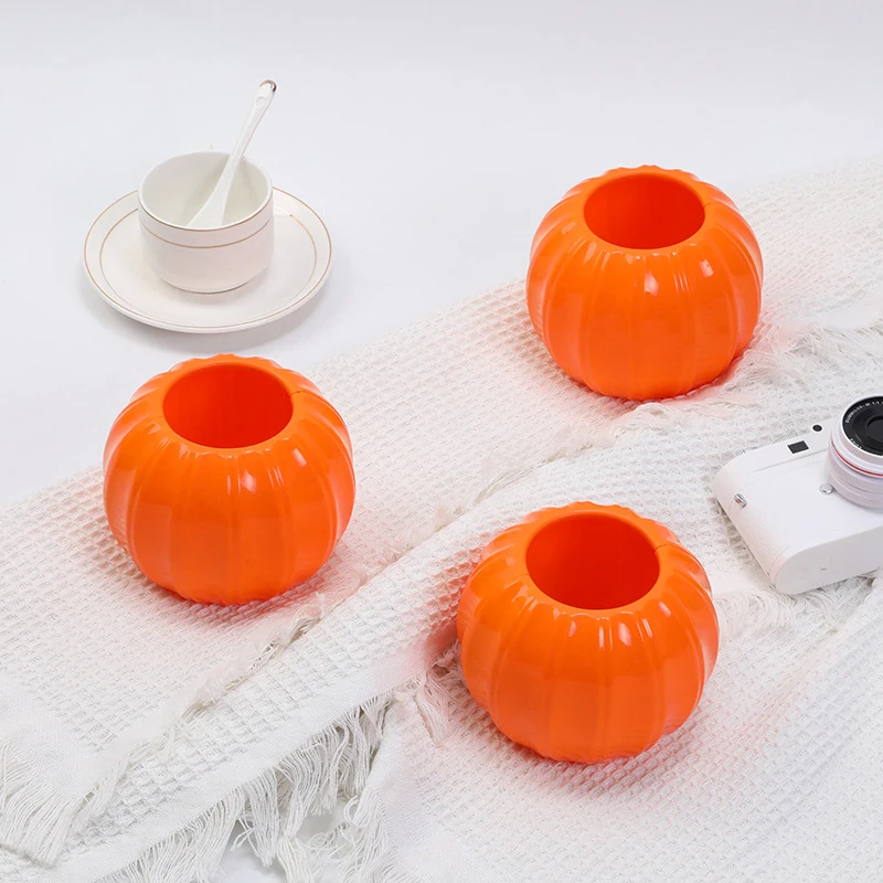Simulation Pumpkin Vase Plastic Flower Arrangement Vase Sundries Organizer Living Room Tabletop Ornaments Home Garden Decoration 6