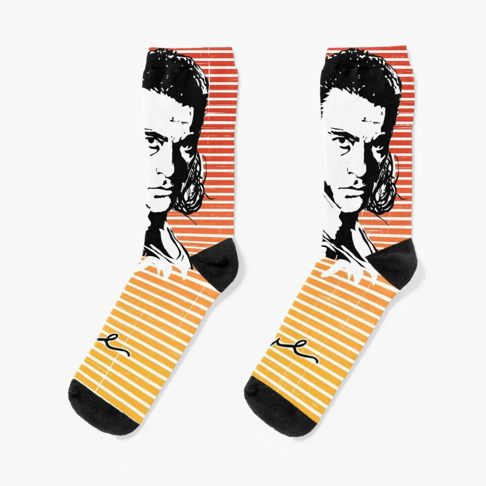 

Jean-Claude Van Damme Ink Portrait Sunset Background Socks Running Stockings Socks Women Men's