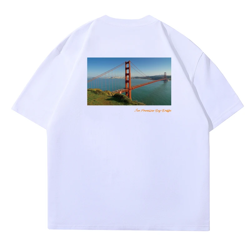 

Yohji Yamamoto Y3 2023 Summer Men's T-shirt California Bridge City Limited Print Street Trend Short Sleeve Tee For Men and Women