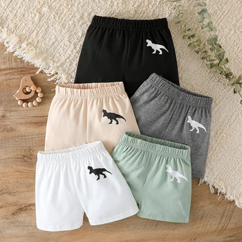 2025 Pantaloncini casual da ragazzo estivi da 5 pezzi per bambini Pantaloncini sportivi per animali da cartone animato Pantaloni per abbigliamento infantile da ragazzo per 1-3 anni 1
