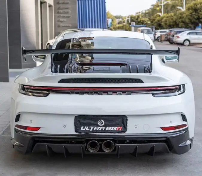 Per Porsche Carrera 911 992 2020 2021 2022 2023 Gt3 Vera Fibra Di Carbonio Auto Ala Posteriore Tronco Spoiler Coda Cancello Paraspruzzi Copertura