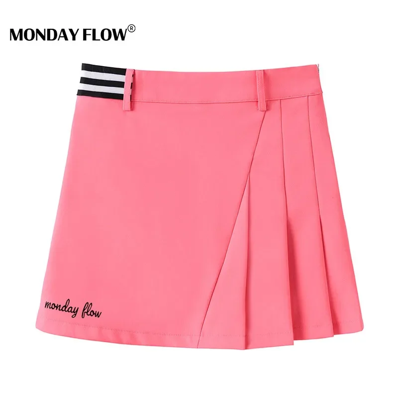 Monday Flow Summer Women Fitness Golf Skirt High-waisted Pleated Tennis Skirt Running Breathable Golf Tennis Shorts