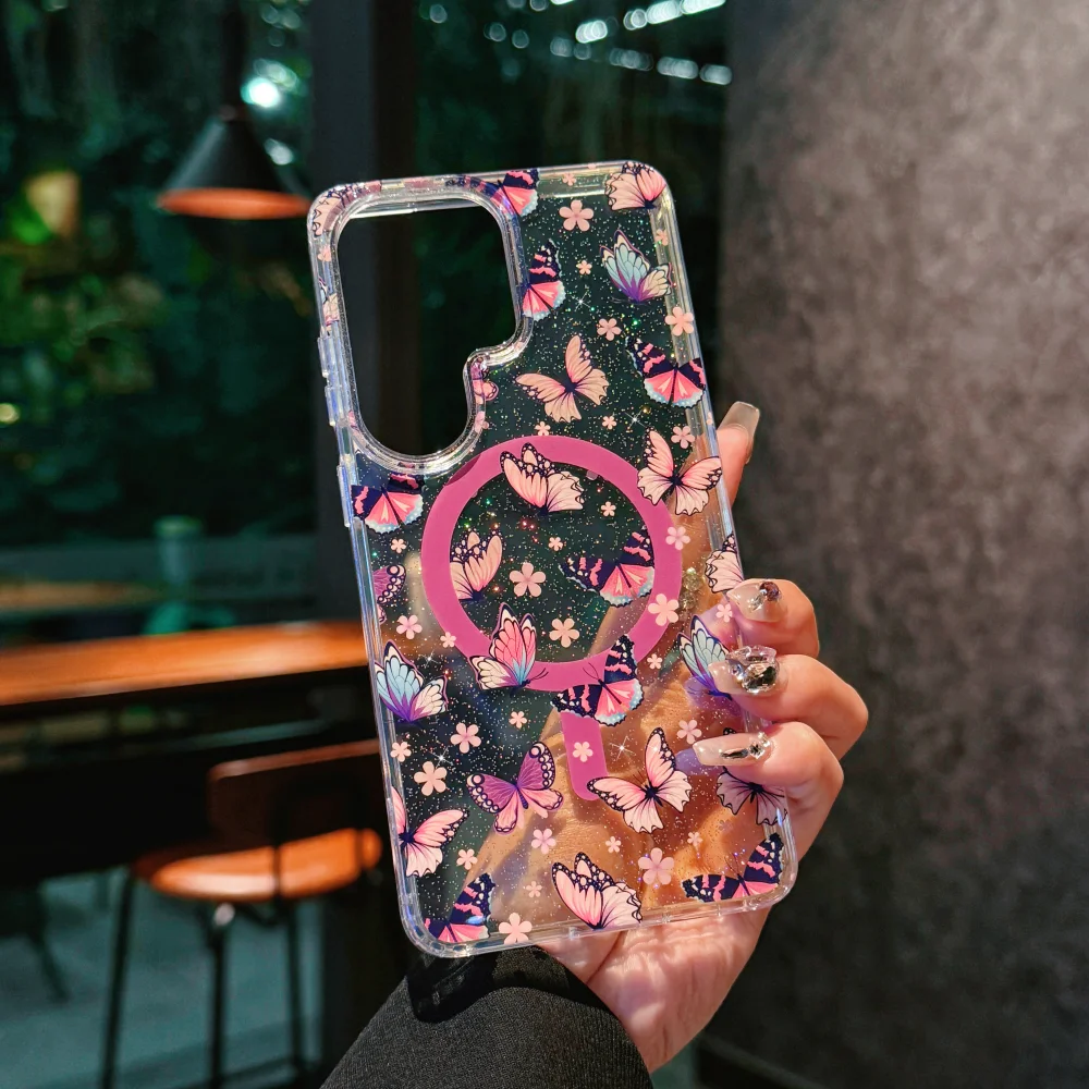 Luxury Aurora Love Magnetic Case with Floral Design