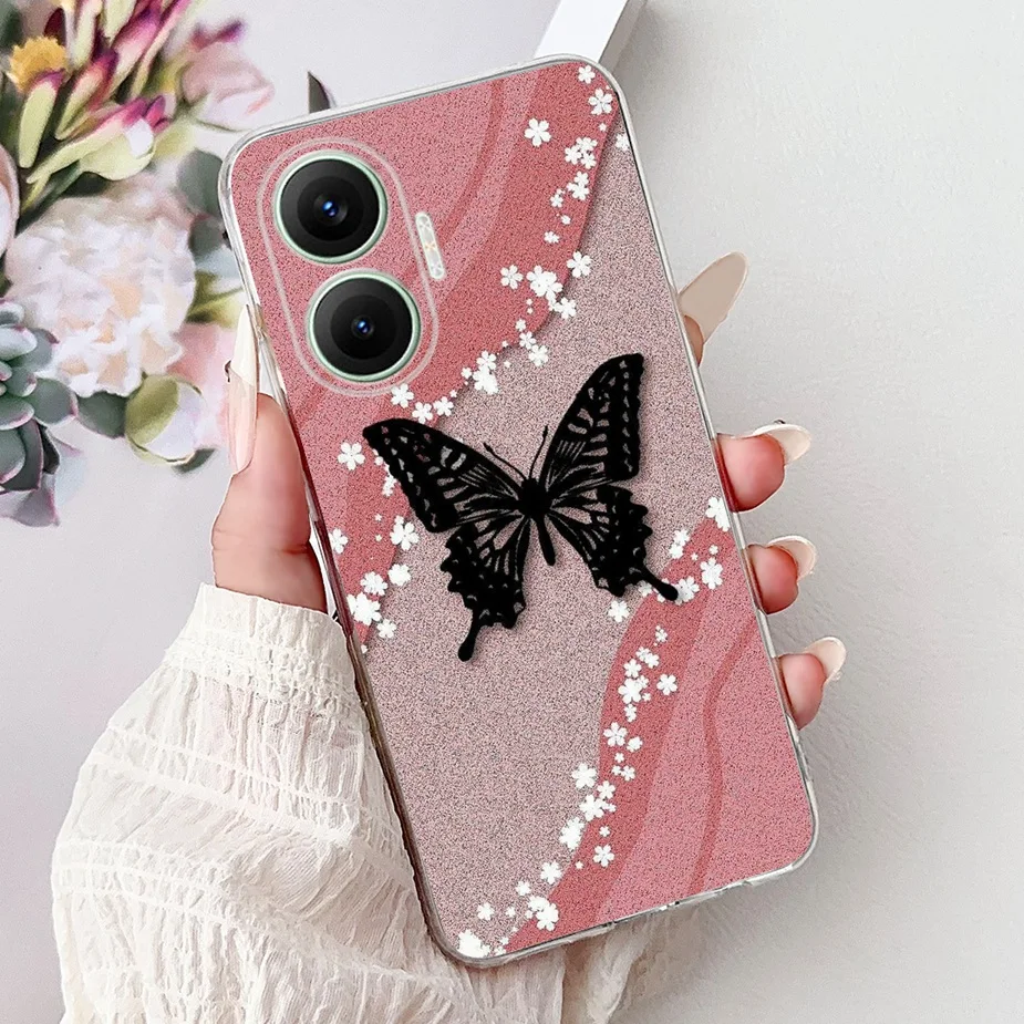 Cute Cat Butterfly Soft Silicone Phone Case - Embossed Design, Durable Protection, Lightweight